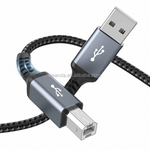 高品质USB 2.0尼龙电缆聚氯乙烯b型扫描仪打印机电缆编织电脑耳机高速充电兼容 - Product Image 1