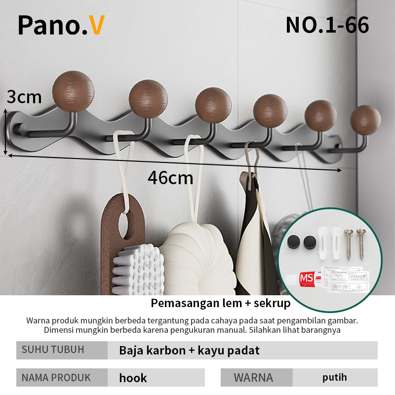 NO.1-66 black 6 hooks