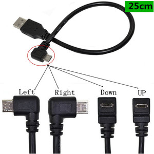 OEM 90 度左右直角迷你USB 5 针连接器 4 根导线剥离开口端电缆 - Product Image 6