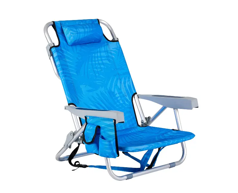 Venta directa de fábrica de alta calidad personalizada al aire libre plegable mochila sillas de playa bajas