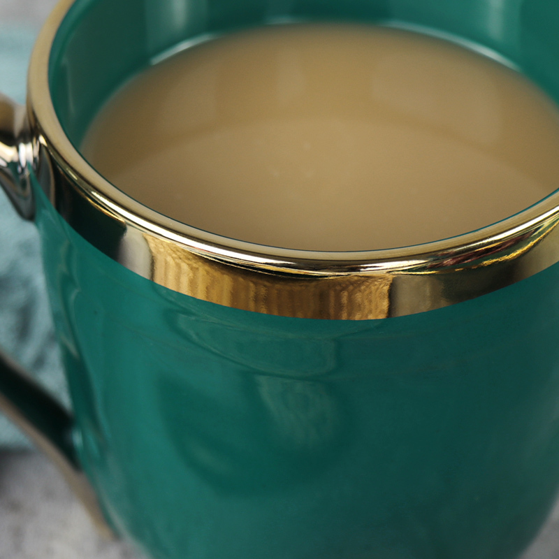 Gold rim watermugs wholesale ceramic coffer tea cup mugs with logo
