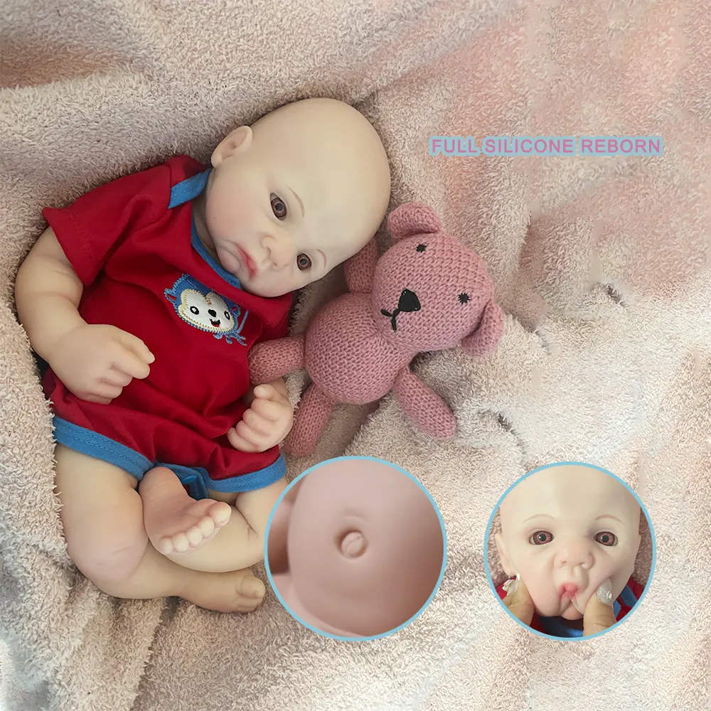 Boneca de silicone para crianças, boneco de silicone macio e realista, boneco colecionador de brinquedo artístico URCHOICE 15''