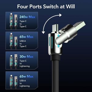 4-in-1 silikon hızlı şarj kablosu araba projeksiyon ekranı Apple 15 için Huawei Xiaomi tip-c USB kablosu - Product Image 3