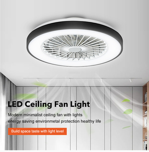 Luce del ventilatore a soffitto con telecomando a sei velocità del ventilatore bianco nero finito con Design silenzioso <span class=keywords><strong>Timer</strong></span> naturale vento in avanti lampada della ventola a Led