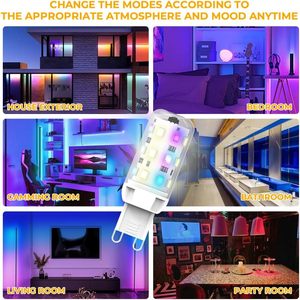 Remoto kontrol RGB G9 LED lamba 2W eşdeğer 25W halojen ampul titrek ücretsiz RGB G9 Led ışık ampul - Product Image 6