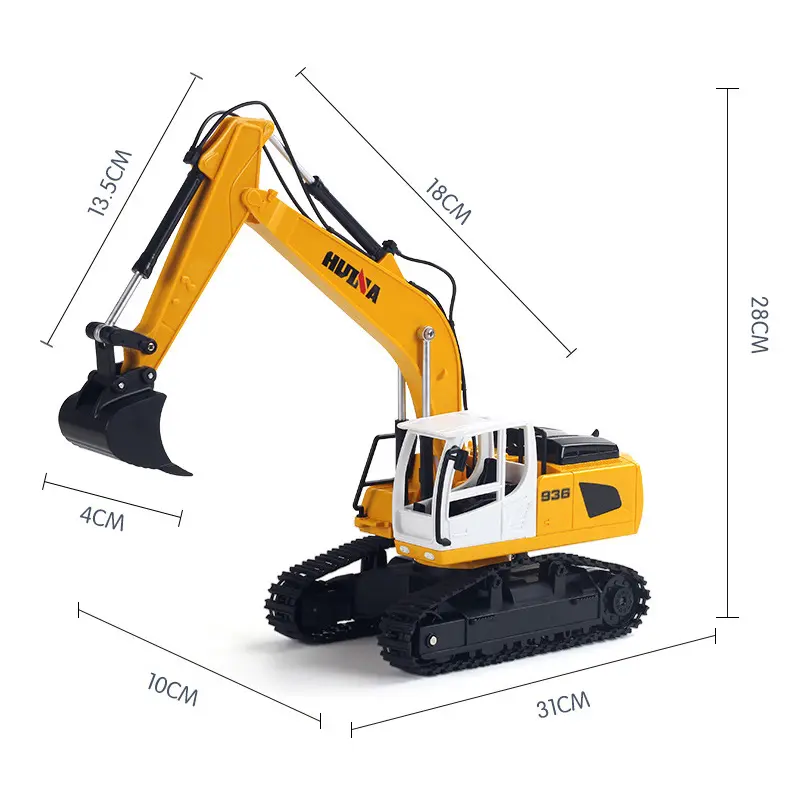 HUINA 1516 1/24 RC Escavadeira Caminhão 2.4 Ghz 6 Canais Escavadeira Engenharia Construção Veículo Som Crianças Modelo Brinquedos