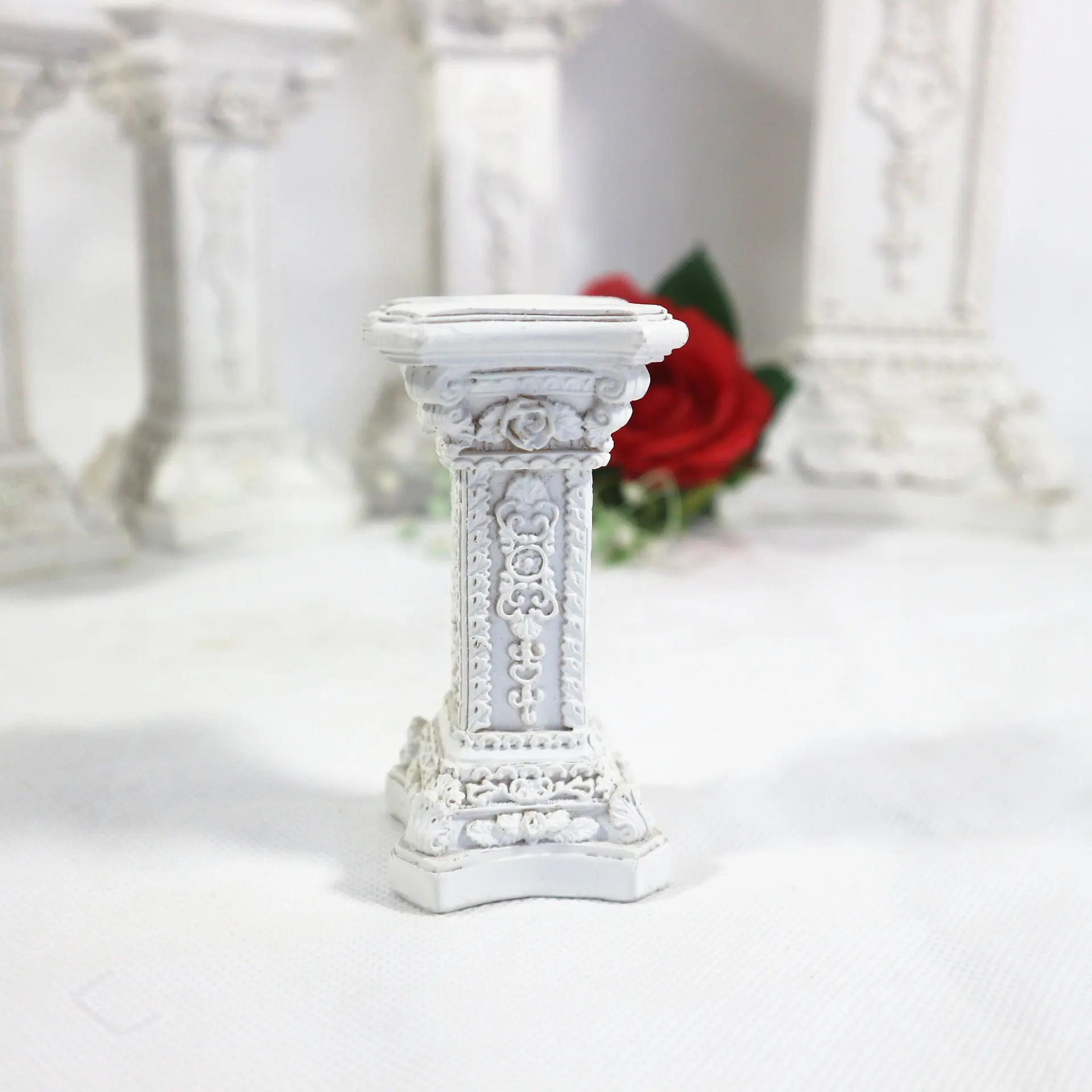 Colonne romaine mini statue en résine ornement Renaissance décoration de la maison sculpture en plâtre