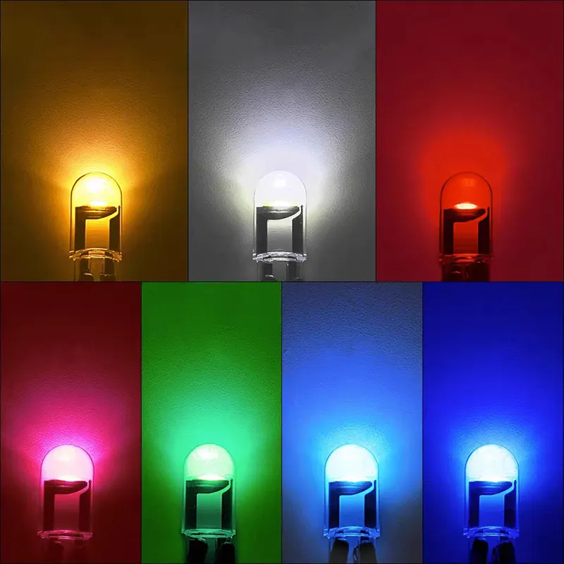مصباح سيارة GVDER T10 W5W 194 168 بدون أخطاء بأربعة ألوان LED على شكل قبة خريطة باب من لوح لوحة أرقام السيارة مصباح سيارة من Luces LED