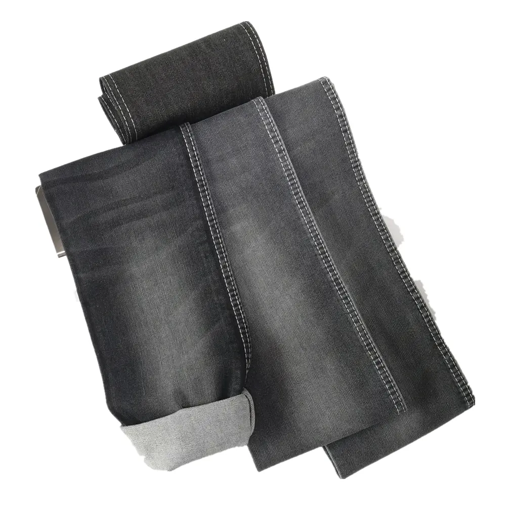 Rollo de sarga de color negro, rollo de tela vaquera de material crudo, de fabricante Hina, 11oz