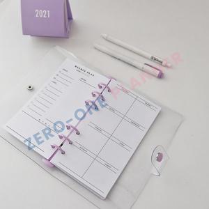 プランナージャーナルの日付のない週次計画の白い色のためのカスタム厚手の高品質A6リングバインダー紙インサート詰め替え