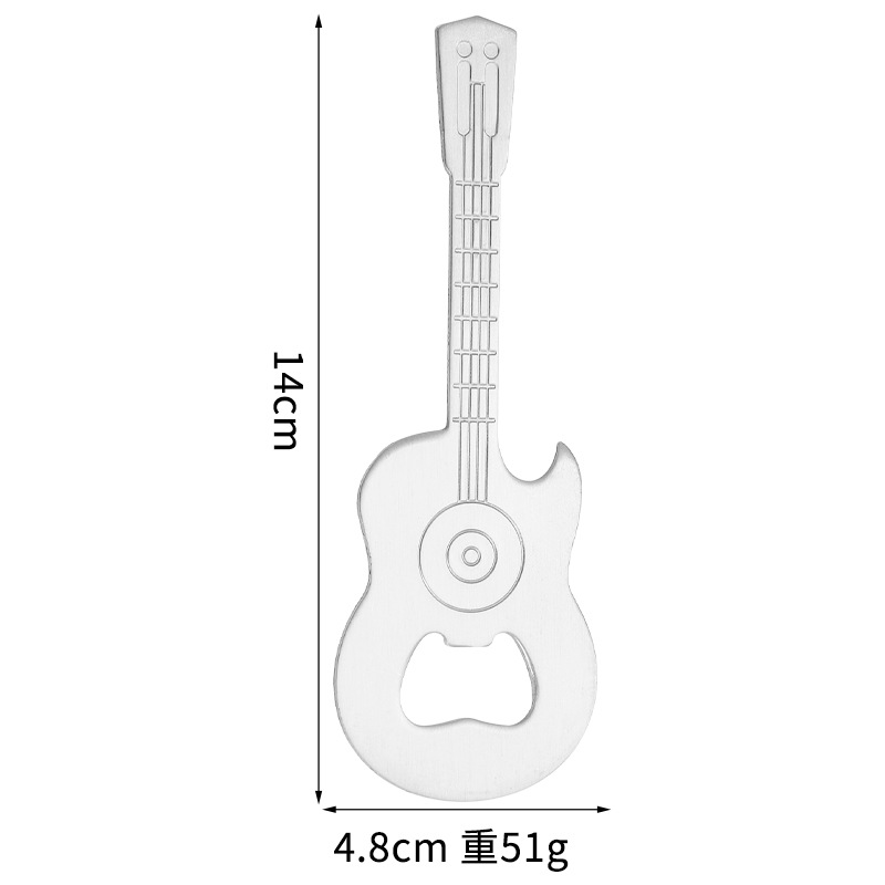 Ouvre-bouteille guitare magnétique-argent