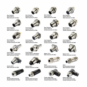 Sağ açı M12 PCB konektörü 90 derece erkek/kadın M12 A kodu 2/3/4/5/6/8/12 Pin 12 P 5Pin bağlayıcı paneli montaj konektörü - Product Image 6