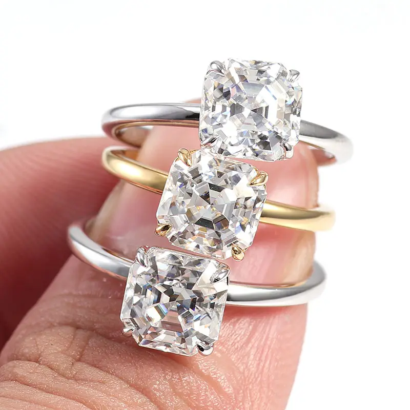 Кольцо Пасьянс с двумя лапами D цвета 1 карат Аше Муассанит кольцо классический стиль 92 стерлингового серебра позолоченное кольцо 18k золото