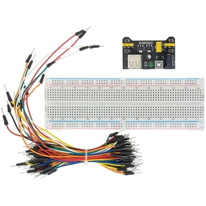MB102 <strong>breadboard</strong> black power module + 830-hole large <strong>breadboard</strong> + 65 colorful jumper bread lines set - Product Image 1
