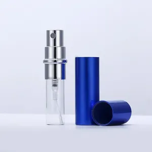トラベルサイズラウンド5ml10ml小型詰め替え可能10ml空ポケット詰め替えアルミアトマイザー香水スプレーボトル包装 - Product Image 2