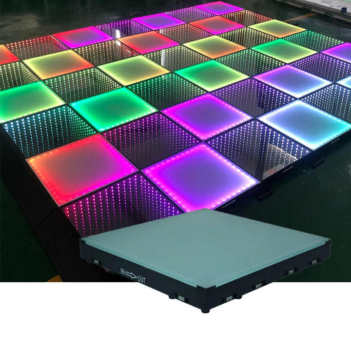 Indoor Ground Screen Led Light Disco Portable Panel Tile Toughened Glass 3d Dance Floor Standing Led Display Screen Panels