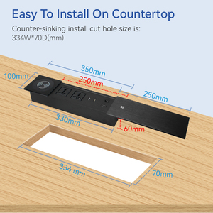 Smart Work Station <strong>Multi</strong> <strong>Functional</strong> Power <strong>Socket</strong> <strong>with</strong> Wireless Charger Sliding <strong>Socket</strong> Aluminum <strong>USB</strong> a Type C Cat 6 <strong>Socket</strong> - Product Image 2