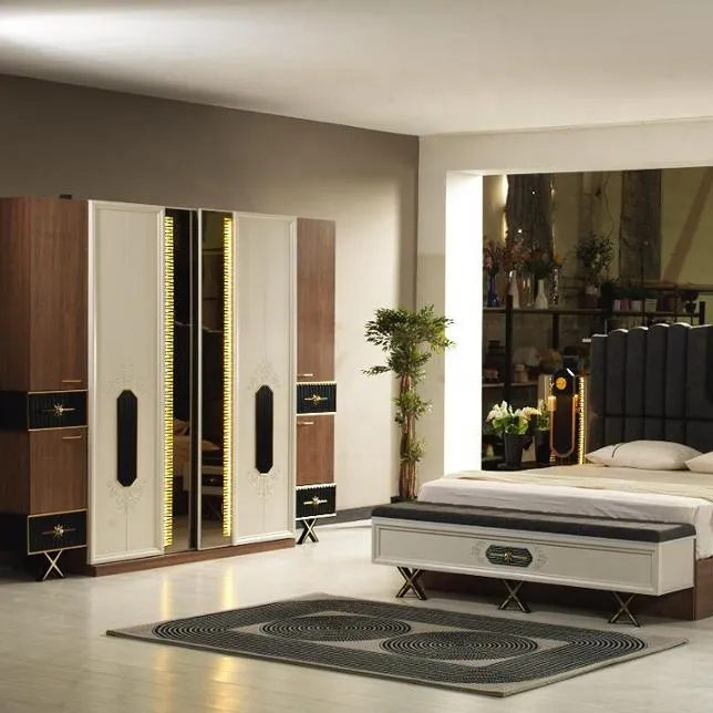 Wezir bedroom set Turkish furniture sample model hot sales 2023 design lighted headboard affordable prices