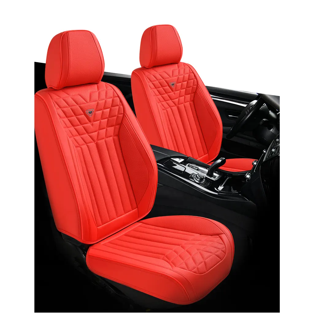 Komplettsatz sportlichem Design universelle Leder-Sitzbezüge für Auto rutschfeste rote Sitzkissen