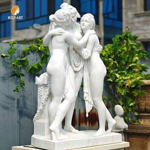 Mily Tay Chạm Khắc Cuộc Sống Kích thước đá Cẩm Thạch Ba phụ nữ Tượng điêu khắc phong cách Châu Âu cho sân biệt thự ngoài trời - Product Image 3