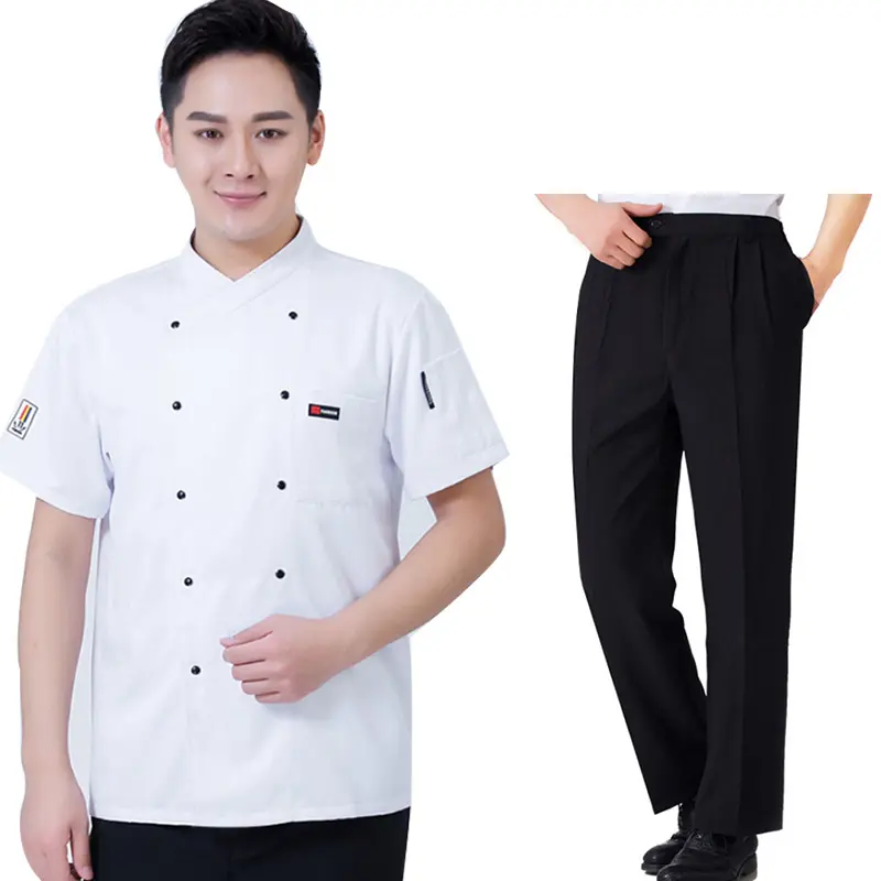 Wholesales calças e jaquetas de chef para cozinha, uniforme de funcionamento