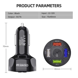 Universal 4 Prot QC3.0 5V 7A 12V24V多目的高速携帯電話充電USBカーチャージャー - Product Image 5
