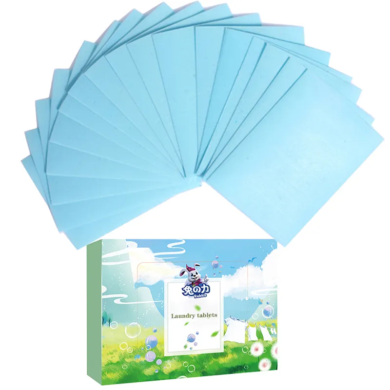 Eco Friendly Super Concentrated Washing Clothes Laundry Detergent Tablets Biodegradable Laundry Paper Detergent Sheet Strips