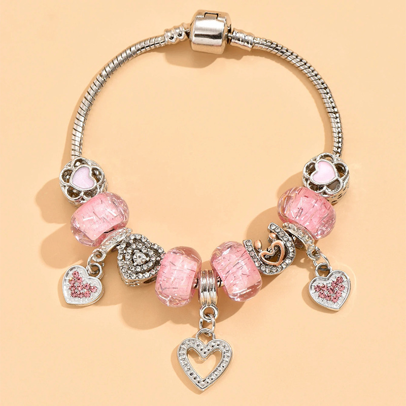 9 # ycb465 Pink beads Love Pendant