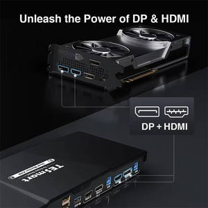 TESmart USB 3.0显示端口 + HDMI KVM交换机2监视器2台电脑4K @ 60hz双监视器KVM交换机2端口视频切换器 - Product Image 4