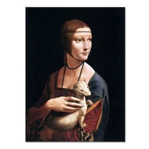 Châu Âu cổ điển Phục Hưng người phụ nữ trang trí công phu Chân Dung <span class=keywords><strong>Davinci</strong></span> Tranh sơn dầu thủ công - Product Image 1