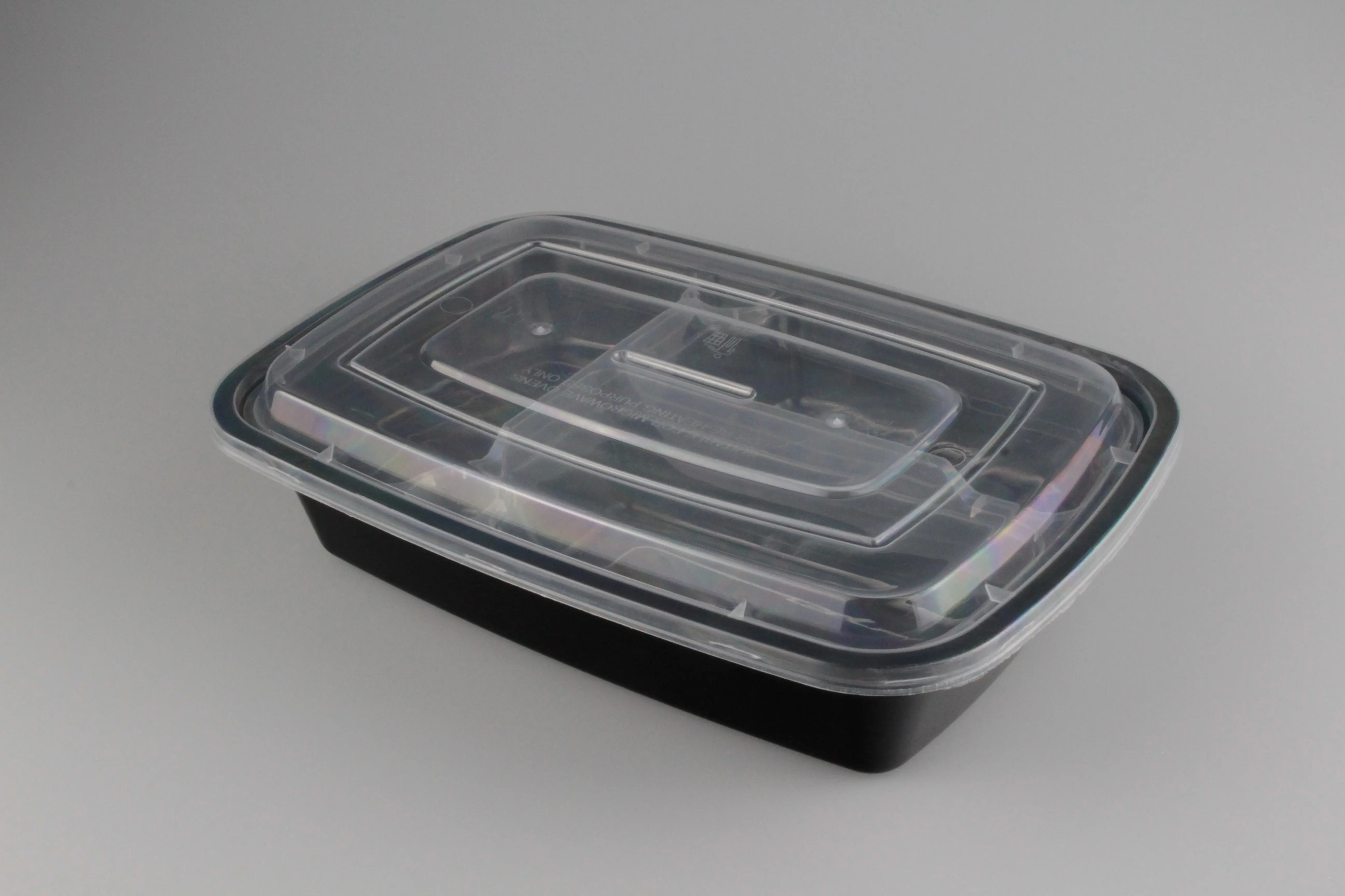 Último diseño, precio razonable, embalaje de alimentos de plástico, caja doblada, 950ml, caja de alimentos rectangular de plástico americano desechable