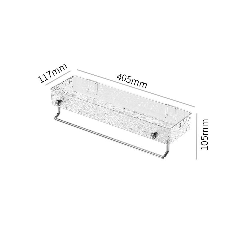 40CM - Transparent silver medium (with towel rack)
