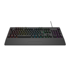 Aikun GX650 Teclado para juegos con interruptor de goma Reposamuñecas Teclas macro Control de volumen multimedia Modos de retroiluminación dinámica