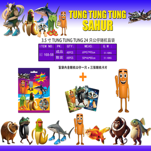 ตุ๊กตา Tung Tung sahur Meme-ไวรัส 'shan Hai jing' ชุดสะสมล้อเลียนของเล่นกล่องตาบอดที่ไร้สาระสำหรับตลาดเรา - Product Image 6