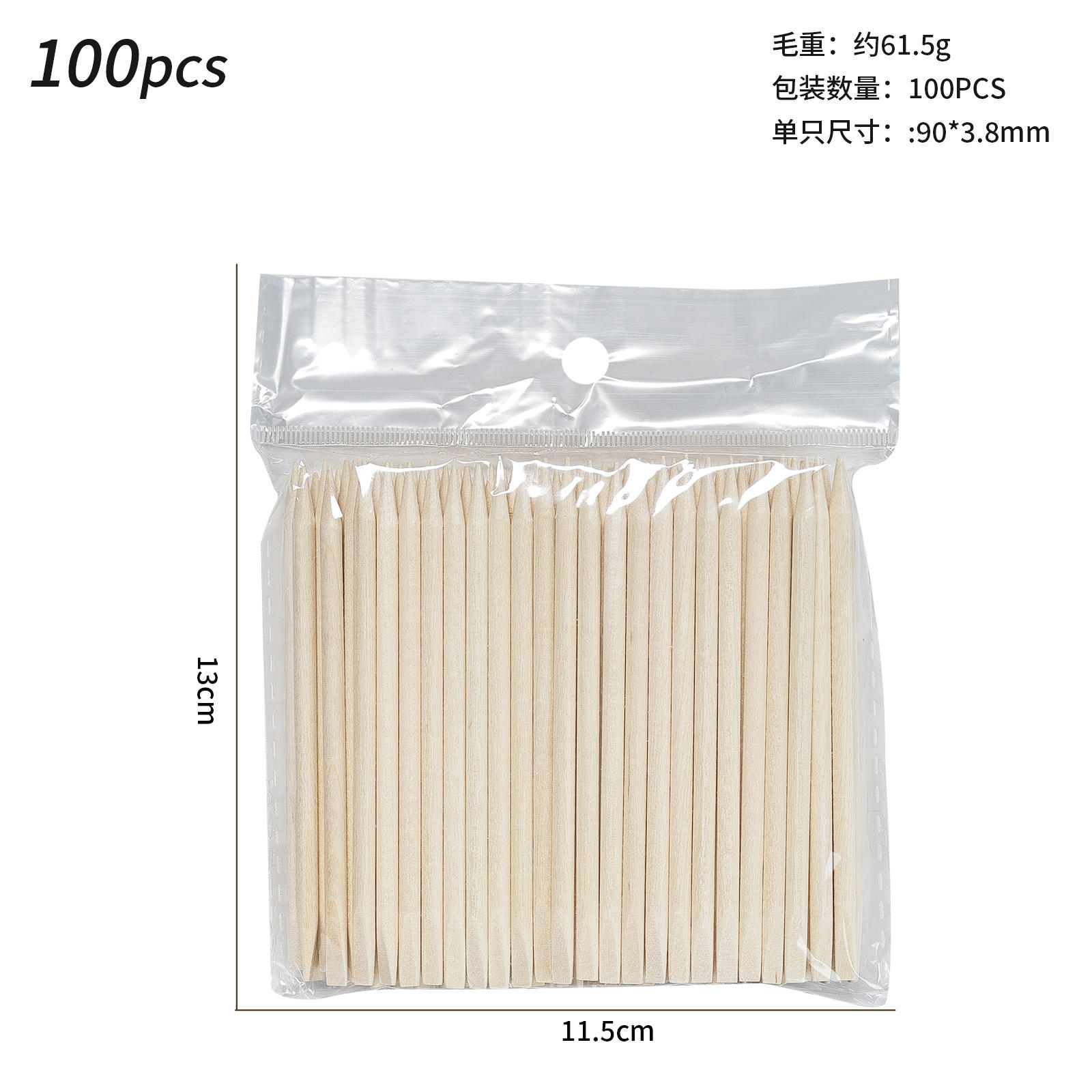 90*3.8mm (100 pcs/paquet) une extrémité est pointue et une extrémité est plate