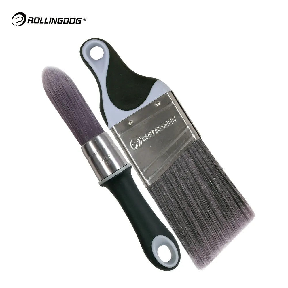 ROLLINGDOG DETAIL PRO 10595 Seamless SRT Aluminium Ferrule 2PC Filament Paint Detail Brush Set