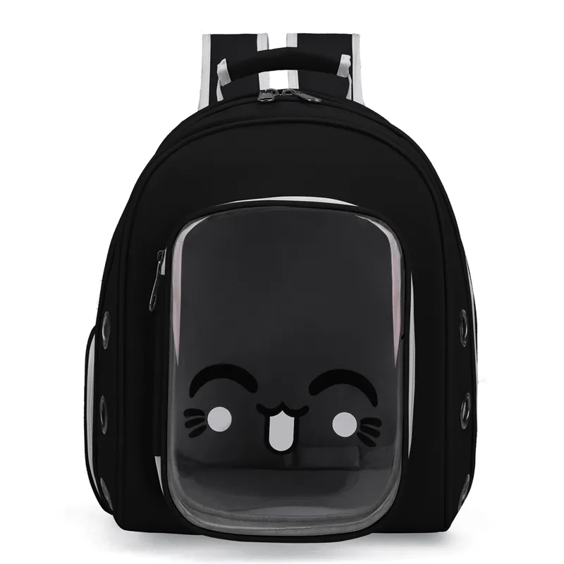 Mochila De espacio transparente ajustable para mascotas, mochila transpirable portátil plegable de gran capacidad para transporte de gatos