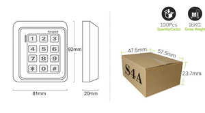 Lector de tarjetas Rfid, 125khz, Em, teclado, Control de acceso - Product Image 5