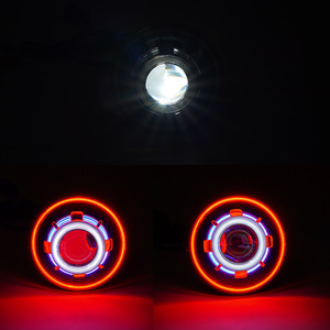 ไฟหน้าตาปีศาจ LED 7นิ้ว,ไฟหน้าโปรเจกเตอร์ Led ไฟซีนอนคู่ HID ไฟหน้ามอเตอร์ไซค์ตาปีศาจสำหรับอะไหล่ Jeep Wrangler JK - Product Image 5
