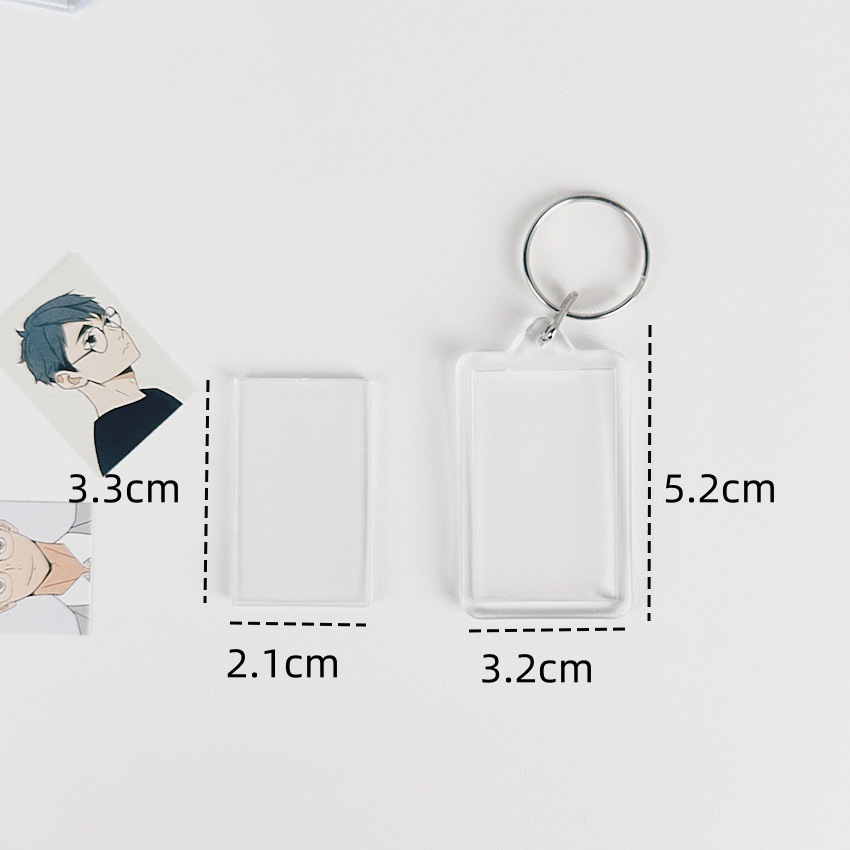 Thickened rectangular transparent keychain