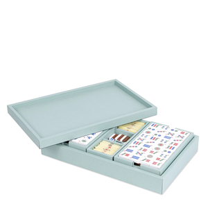 Sang trọng Mạt chược trò chơi thiết lập bao bì Calfskin Da Quốc Tế Mạt chược Quy Tắc Gậy Xúc xắc gỗ trường hợp - Product Image 4