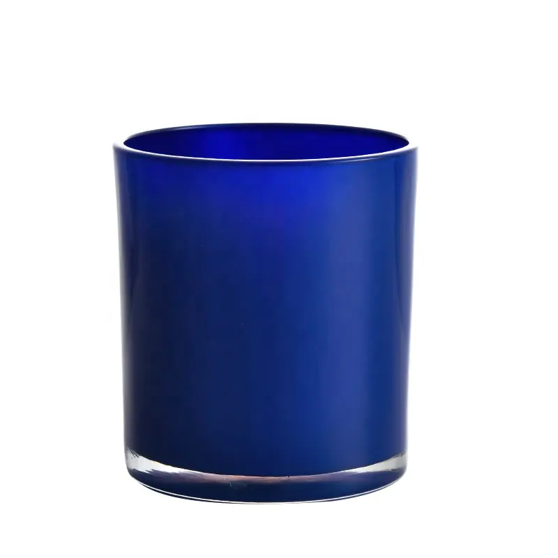 Manufacturer Royal Blue Candle Glass Jar 12oz; Straight Candle Vessels Print LOGO Private Label