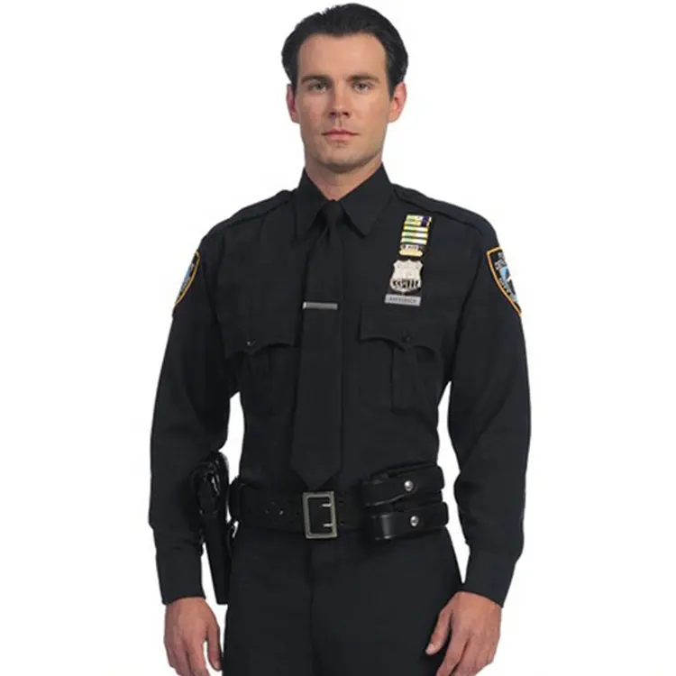 Camisa de uniforme de segurança para homens, uniforme de segurança feito sob encomenda