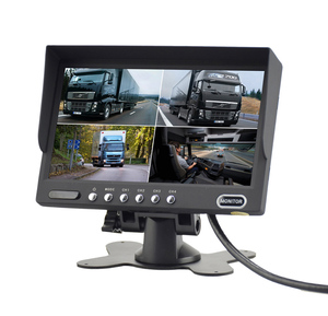 Monitor CCTV cuádruple digital de 7 pulgadas con 4 divisiones para automóviles y camiones Cámara de visión trasera de entrada RCA con conexión USB Garantía de 1 año - Product Image 5