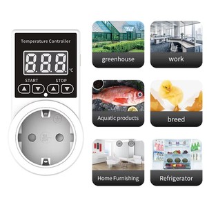 Digital <strong>Timer</strong> Socket Thermostat EU Plug Temperature <strong>Controller</strong> Sockets Outlet Time Control Switch Heating Cooling With <strong>Sensor</strong>