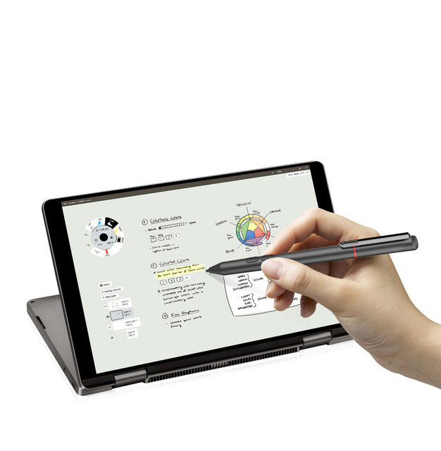 Portátil negro añadir lápiz