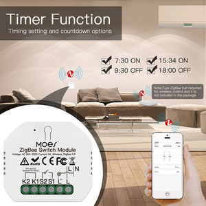 No Neutral Wire No Capacitor Tuya Smart Switch Module 2/3way Light Relay <strong>Zigbee</strong> Gateway MOES Smartlife Wireless Remote <strong>Control</strong> - Product Image 6