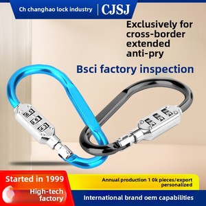 New Generation Durable 3-Digit Aluminum Alloy Carabiner <strong>Lock</strong> Padlock Color Hook for Vehicle Security-for Helmets &amp; <strong>Cars</strong> - Product Image 5