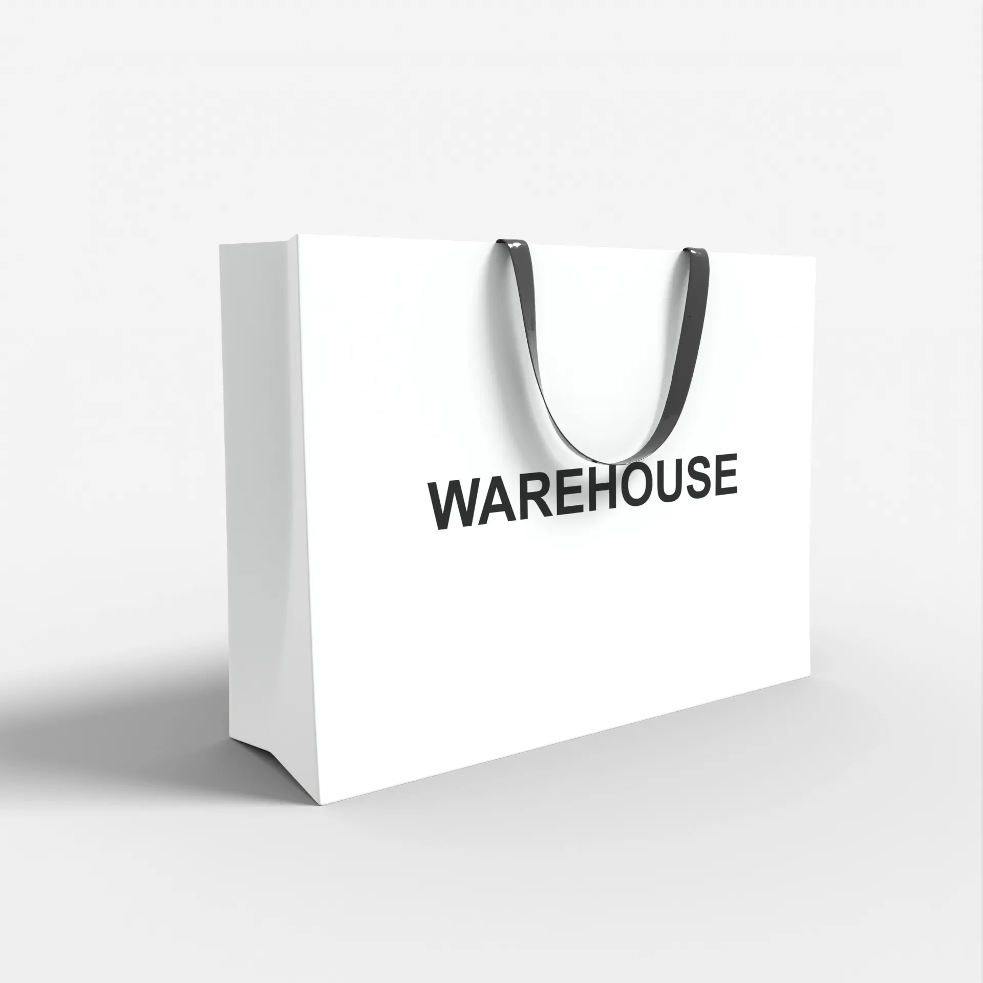Luxus benutzer definierte Logo White Cardboard Einkaufstasche mit Band Papiertüte für Kleidung Kleid Schuhe Coat Ribbon Papiertüte mit Griff
