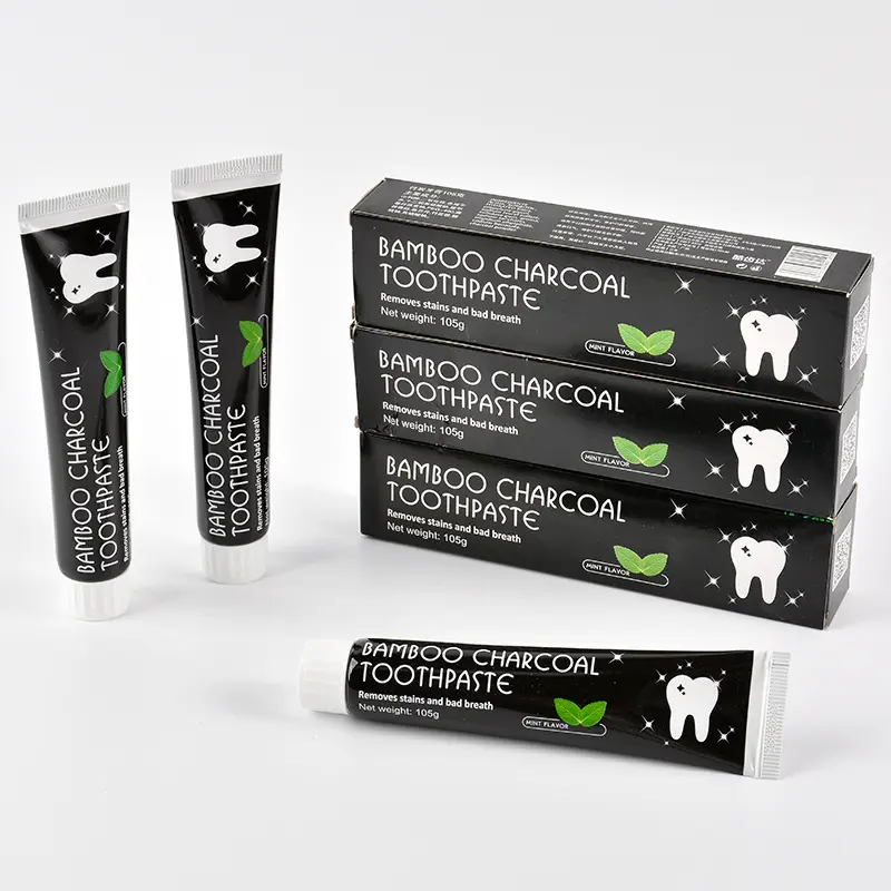 Dentifricio sbiancante per denti con etichetta privata dentifricio al carbone di bambù attivato biologico fabbrica all'ingrosso